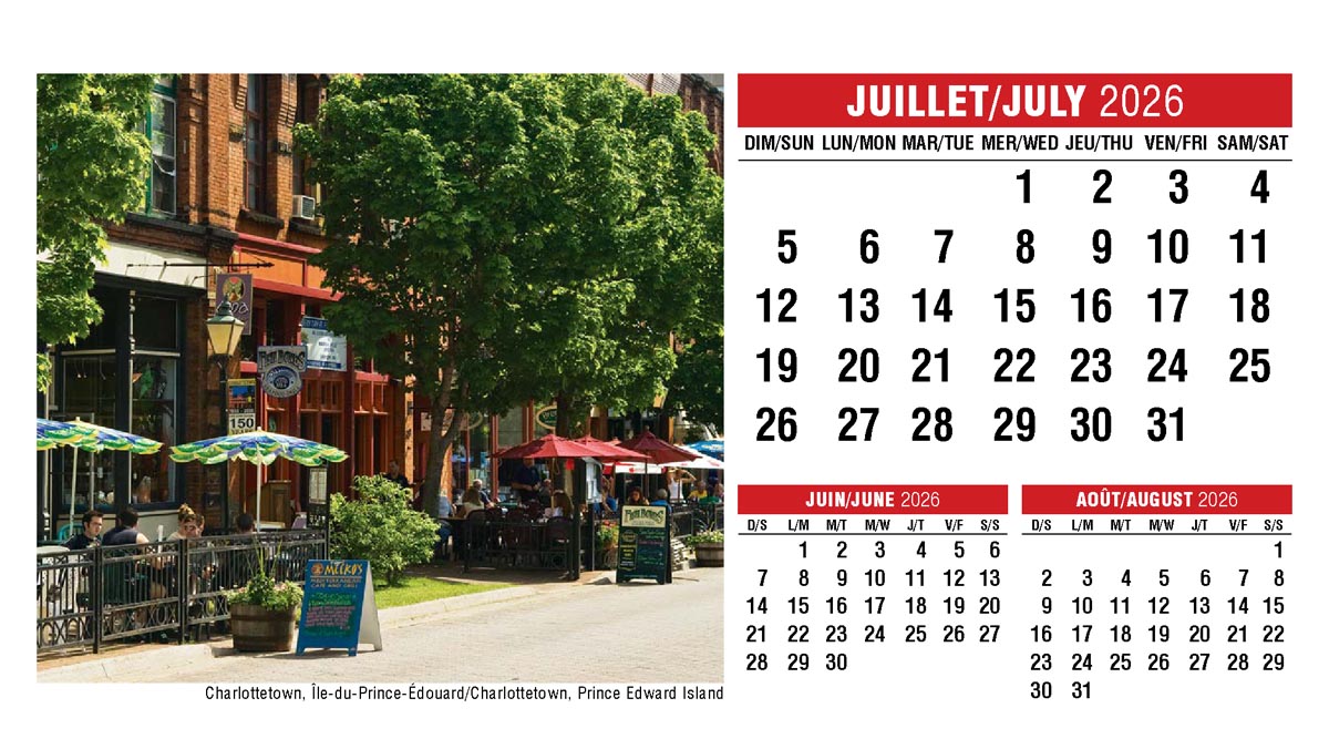 Galleria Canadian Scenes( ENG/Fr) Promotional Desk Calendar- 2026